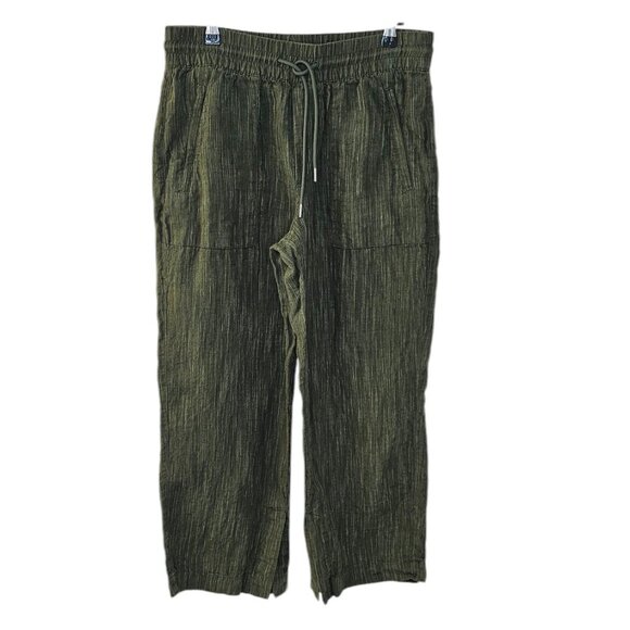 Athleta Womens Retreat 100% Linen Wide Leg Pant Size Small Petite Green - Picture 1 of 9